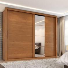 Guarda Roupa Casal Essencial 2 Portas de Correr 6 Gavetas com 4 espelh