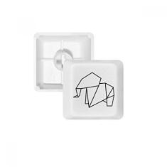 Abstract Origami Elefante Formato Geométrico Teclado Mecânico PBT Kit de Atualização para Jogos