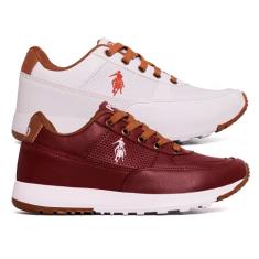 Kit 2 Tenis Masculino Sapatenis da Polo Elite casual cadarço sapato