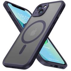 ImpactStrong Capa protetora magnética projetada para iPhone 13 [proteção da câmera] [teste de queda de grau militar] [compatível com MagSafe] Capa de telefone fosca translúcida fina (6,1 polegadas