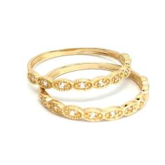 Anel de ouro 18k aparador com Pedras - Elegancy Joias, 19