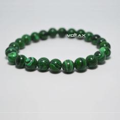 Pulseira Pedra Natural Malaquita - Vorax Acessórios, P - 17cm a 17,5cm