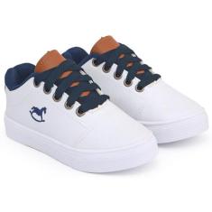 Tenis Baby Infantil Social Cavalinho Menino - Starkids, Bco, Marinho 2