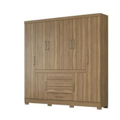 Guarda Roupa Casal Grande 8 Portas 4 Gavetas 7 Prateleiras 4 Cabideiros New Realce