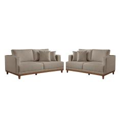 Conjunto Sofás 2 e 3 Lugares Fixo Estofados Linho M-175 Martins