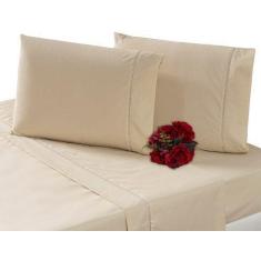 Jogo Lençol Solteiro 3 Pçs 100% Algodão 180 Fios P Palito - INGRID BOR