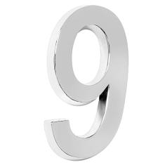 Número 9 Residencial De Casa Cromado - 20cm De Altura