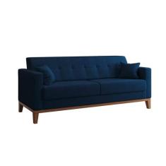 Sofá 3 Lugares Narvik Linho Azul Marinho - Keva