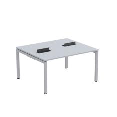 Mesa Plataforma Dupla Com Pé De Aço Para Coworking 140x120 Pdc14-12-2p Cinza