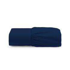 Lençol De Baixo Casal Padrão Avulso Com Elástico Primor Percal 400 Fios - Azul Marinho