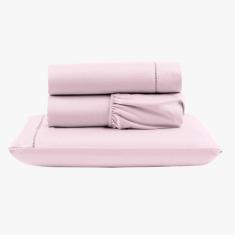 Jogo De Lençol Peletizado 400 Fios Solteiro 3 Peças Casa - Hotel - Pousada Barato - Rosa