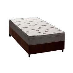 Cama Box Solteiro: Colchão Espuma Ortobom D45 Light Saúde Ortopilow + Base CRC Suede Brown(88x188)