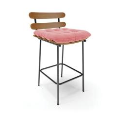 Banqueta Costela Suede Base Metálica Preto J01 - D'Rossi - D Rossi, Ro