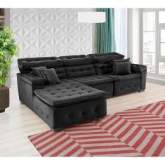 Sofá Orlando 2.80x1.50m com Chaise, Retrátil e Reclinável