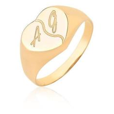 Anel Personalizado Com Iniciais Casal Coração Ouro 18k A511 - MAEHLER 