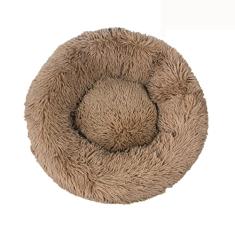 Cama de cachorro calmante para cães pequenos – Cama de cachorro pequena lavável com donut, cama de gato de pelúcia macia redonda anti-ansiedade, serve para toPets, diâmetro 47 cm