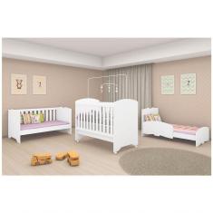 Berço Americano 3 Em 1 Em Mdf Tuboarte Branco