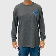 Camiseta Santa Cruz Manga Longa Screaming Hand Chumbo Mescla Masculina-Masculino