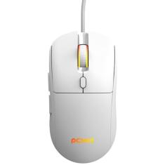 MOUSE GAMER PCYES BASARAN WHITE GHOST - 12400 DPI - RGB - 6 BOTÕES - PMGBRWG