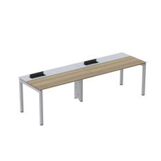 Mesa Plataforma para Coworking para 2 Pessoas 160x792 Psc160 Noce Marromlle/Cinza
