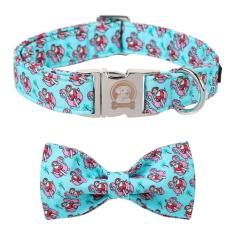 MR. CHUBBYFACE Coleira de Natal Papai Noel com gravata borboleta, coleiras de algodão para meninos e meninas com fivela de metal fofas coleiras de Natal para cachorros pequenos, médios e grandes