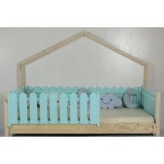 Cama Montessoriana Solteirão Base Moldura Colorida Madeira Maciça Pinu