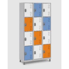 Guarda Volumes de Aço com 12 Portas para Academia - W3, Tricolor