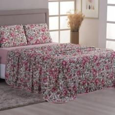 Jogo de Cama Queen Algodão Malha Macia e Resistente Estampado 04 Peças