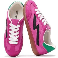Project Cloud Tênis feminino com cadarço para mulheres, tênis femininos modernos, espuma de memória, tênis femininos - Sapatos femininos antiderrapantes (Irita), Rosa Multi, 35