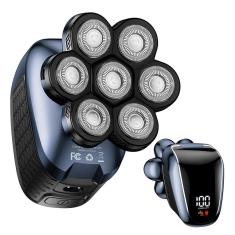 Máquina de barbear Wyklaus 7D com aparador de pelos nasais azul