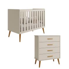 Berço Americano 2 em 1 e Comoda Gaveteiro Isis  - Reller