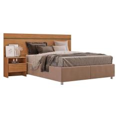 Painel Cama Box Madeirado - Prime 1 Mesa C- 1 Gaveta Casal Freijo Cumaru - Novo Horizonte