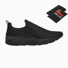 Tênis Masculino Esporte Sem Cardaço Academia Corrida Dia a Dia + Carteira-Masculino