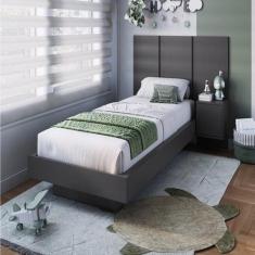 Cama Solteiro Suspensa com Cabeceira e Mesa de Apoio 80/90 Zurique Cin