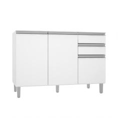 Balcão 3 Portas 2 Gavetas Para Cuba Evidence Branco
