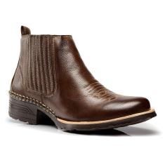 Bota  Coutry Texana Capelli Boots Couro com Solado em Borracha Masculina