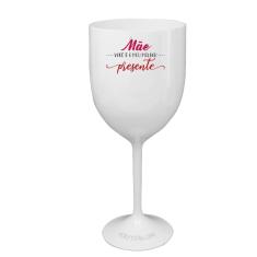 Taça Vinho Branca Acrílico Personalizada para Dia das Mães - Meu Presente