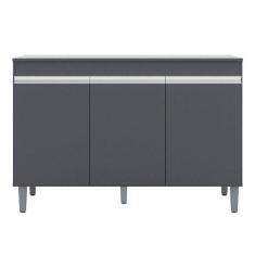 Balcão de Cozinha Manu com Tampo 120 cm Cinza Fosco - AJL