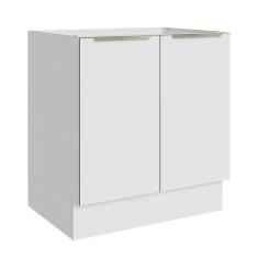 Balcão Madesa Lux 70 cm 2 Portas - Branco/Branco Veludo (Sem Tampo)