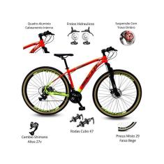 Bicicleta Aro 29 Salut Cabeamento Interno 27v, Cambios Shimano Altus, Freios Hidraulicos e Cubo K7 e-Unissex