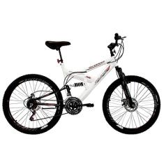 Bicicleta Aro 26 MTB 18V Full Suspention Duplo Freio a Disco Max 260 Branca