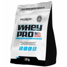 Whey Protein Concentrado Isolado Proteico Soro de Leite Refil 1,8Kg 36g Proteinas Em 2 Porções Diárias Vitaminas Minerais BCAA Suplemento Pó Fonte Proteínas Carboidratos - Body Nutry (Baunilha)