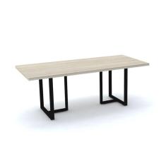 Mesa de Reunião Retangular 200cmx90cm PE40 Nogueira Casa Blanca/Preto