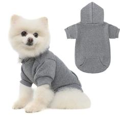KOOLTAIL Moletom com capuz básico para cães - Suéter com capuz macio e quente com orifício para coleira e bolso, casaco de inverno para cães, roupas de clima frio, moletom para cães pequenos, médios,