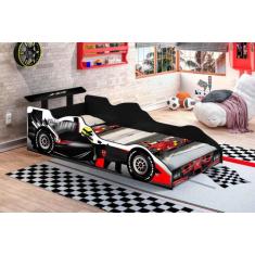 Cama Carro Solteiro Formula 1 Preto - Rede Móveis - J&A Móveis