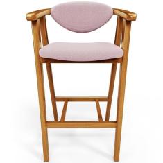 Banqueta Alta Para Cozinha Bancada Bar Sala De Jantar Fixa Cecília L02 Bouclê Rosê