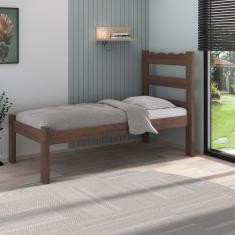 Cama De Solteiro Madeira Maciça Para Colchão 78-88x188cm Multimóveis Imbuia