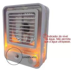 Ventilador Umidificador Ar Agua Touch Led Luminaria USB 3 Velocidade S