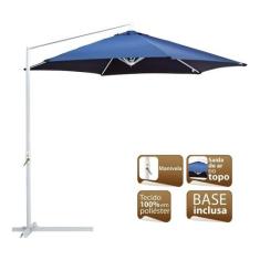Ombrelone Malibu Guarda Sol 3 Metros Com Base E Manivela - Mor, Azul