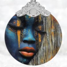 Enfeites de decoração de Natal, enfeite de vitral, enfeites de árvore de Natal, enfeite de presente de 2025, presente de Natal para amigos, familiares e colegas de trabalho - máscara africana